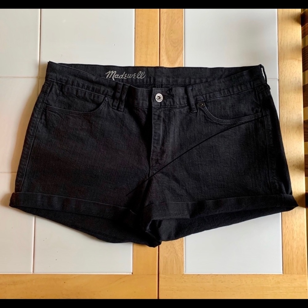 Madewell Roadtripper Rolled Cuff Black Jean Shorts